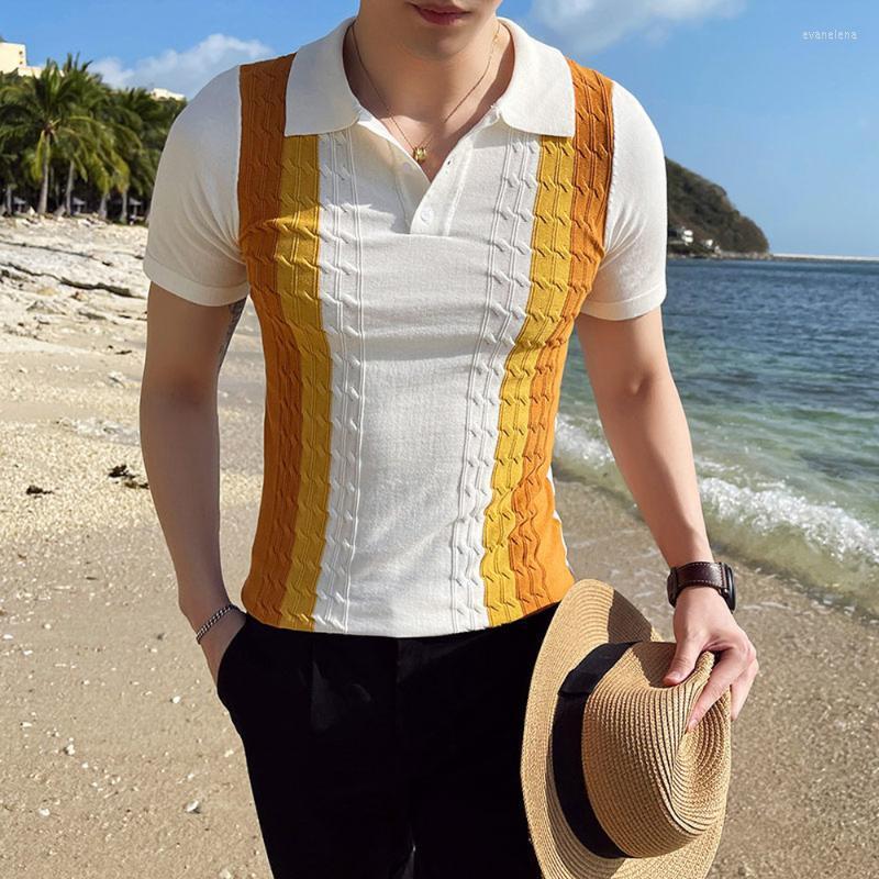 Men's Polos Knitting Short Sleeve Shirts Men Summer Color Contrast Casual Business Slim Shirt Male Formal Social Lapel Tee TopsMen's Men'sMe, Blue
Men's Polos Knitting Short Sleeve Shirts Men Summer Color Contrast Casual Business Slim Shirt Male Formal Social Lapel Tee TopsMen's Men'sMe, Blue