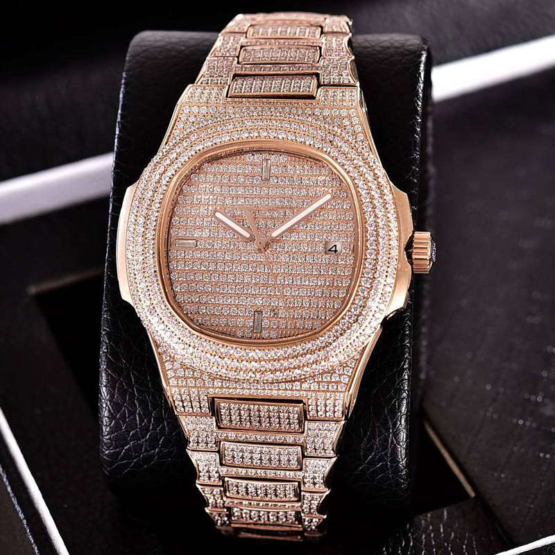 Rose Gold Diamonds Cubic Zircon Watch Mechanical Men Luxury brand Full Iced Out pp Watches Crystal Zircon wristwatch with box and papers, 01
Rose Gold Diamonds Cubic Zircon Watch Mechanical Men Luxury brand Full Iced Out pp Watches Crystal Zircon wristwatch with box and papers, 01