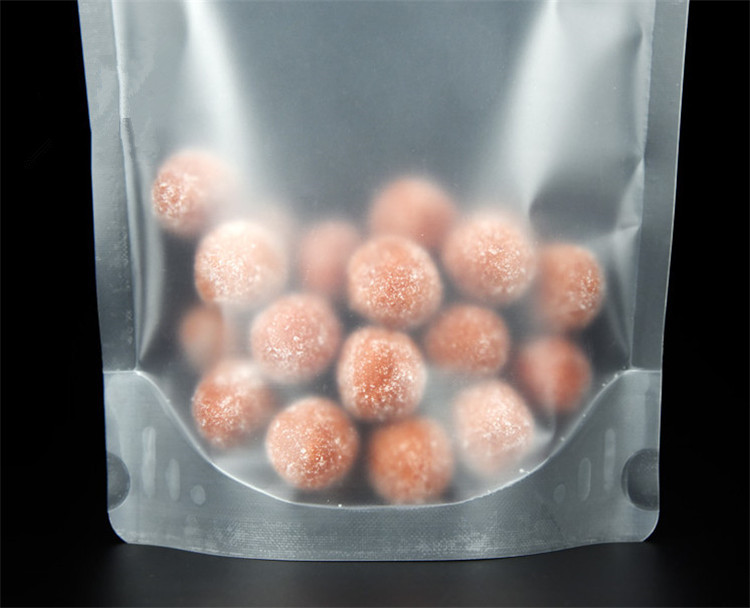 100pcs Plastic Matte Food Packaging Bag Resealable Thick Stand up Wedding Party Birthday Coffee Snack Candy Cereals Frosted Gift Storage Zipper Pouche