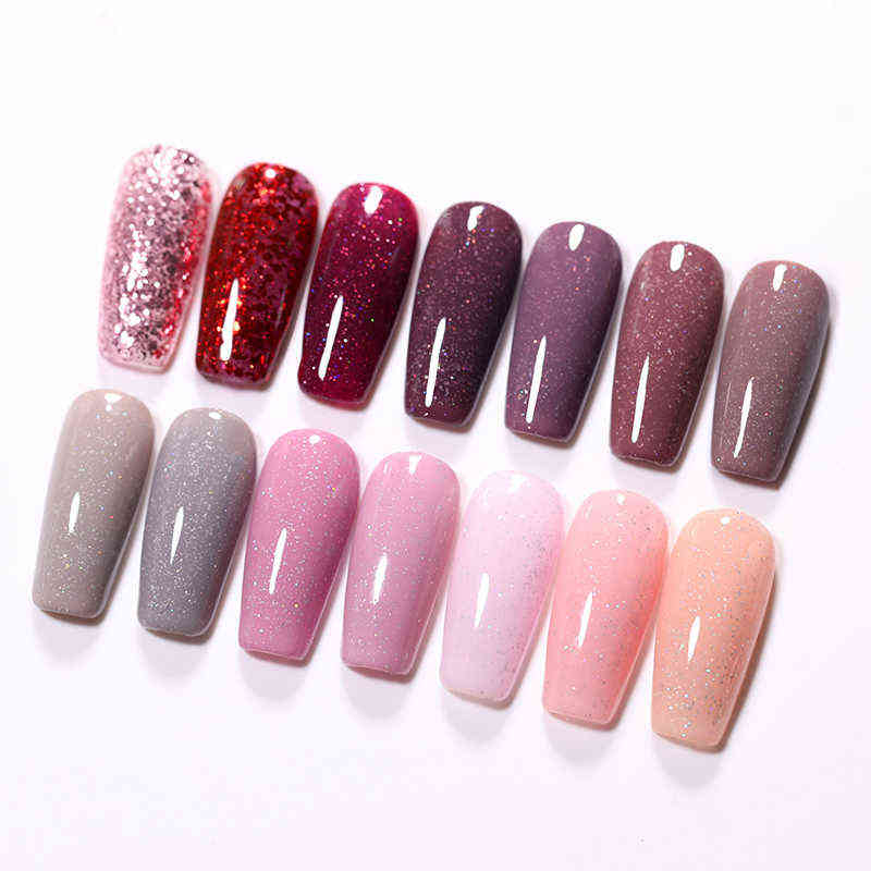 NXY Nail Gel 7 5ml Glitter Sequins Polish Semi Permanent Rose Gold Soak Off Uv Led s Art Varnish Base Top 0328