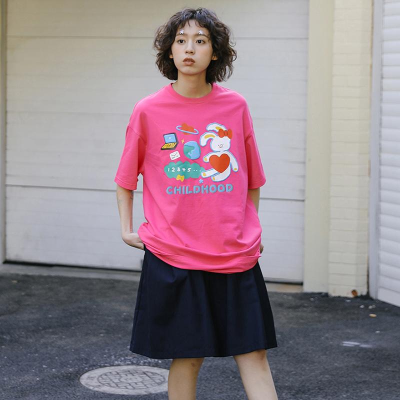 Women' T-Shirt Bebobsons Fashion Fluorescent Powder Long Short-sleeved Cartoon Print O-neck Top Ropa Mujer Blusas FemininasWomen, Black
Women' T-Shirt Bebobsons Fashion Fluorescent Powder Long Short-sleeved Cartoon Print O-neck Top Ropa Mujer Blusas FemininasWomen, Black