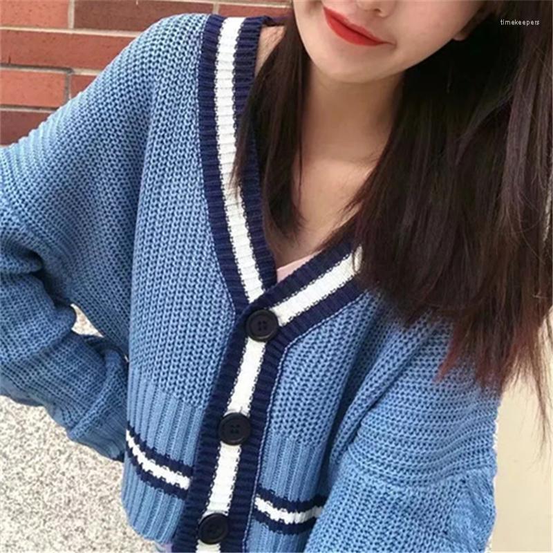 Women's Knits & Tees Korean Fashion Knitted Cropped Women Cardigans Autumn Winter Stripe Loose V Neck Sweater Coat Female Oversize Long Slee
Women's Knits & Tees Korean Fashion Knitted Cropped Women Cardigans Autumn Winter Stripe Loose V Neck Sweater Coat Female Oversize Long Slee