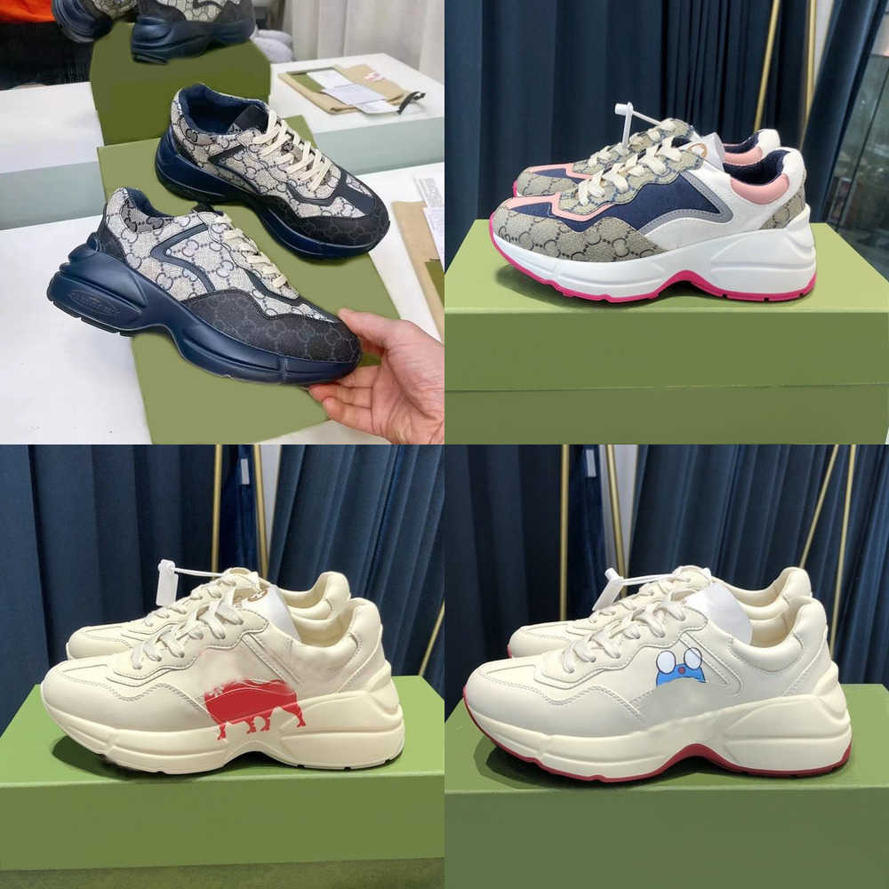 Designer Sneakers Rhyton Casual Shoes Leather Thick Soled Mens Women Dad Sneaker Vintage Chaussures Lace-UP Increase Platform Leisure Flat, 32
Designer Sneakers Rhyton Casual Shoes Leather Thick Soled Mens Women Dad Sneaker Vintage Chaussures Lace-UP Increase Platform Leisure Flat, 32