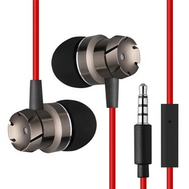 Metal 3.5mm wired earphone with mic In-Ear Headset For Mobile Phone PC Gaming Ultra Bass Super Sound Earbud Music Earphones