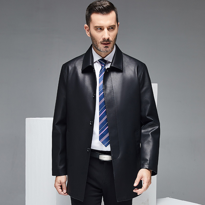 Black Casual Leather Coat Men Medium Length Windbreaker Male Wears Leather Jacket Spring Autumn Plus Size Trench Clothing, Black 1966
Black Casual Leather Coat Men Medium Length Windbreaker Male Wears Leather Jacket Spring Autumn Plus Size Trench Clothing, Black 1966