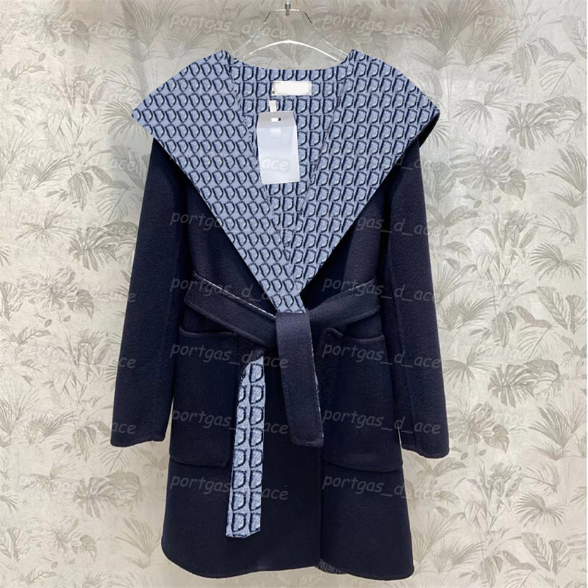 Hooded Wool Coat For Women Reversible Wool Long Sleeve Outerwear Waist Belt Design Coats, Navy hooded long with label'
Hooded Wool Coat For Women Reversible Wool Long Sleeve Outerwear Waist Belt Design Coats, Navy hooded long with label'