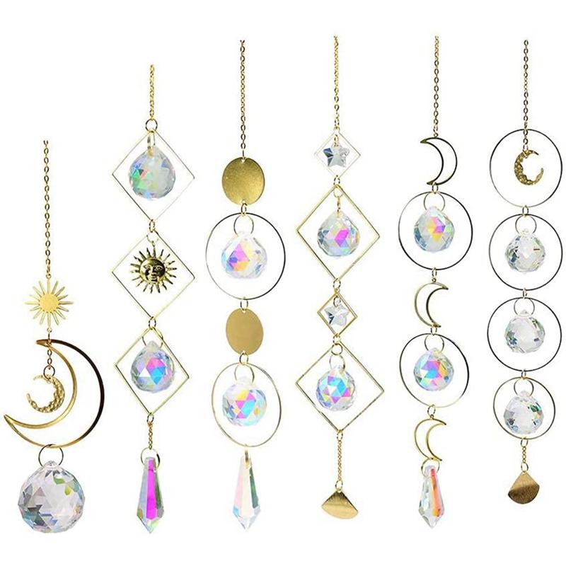 Party Decoration 6 Pieces Moon Sun Hoop Rainbow Crystal Pendant Indoor Catcher Wind Chimes Outdoor Garden
Party Decoration 6 Pieces Moon Sun Hoop Rainbow Crystal Pendant Indoor Catcher Wind Chimes Outdoor Garden
