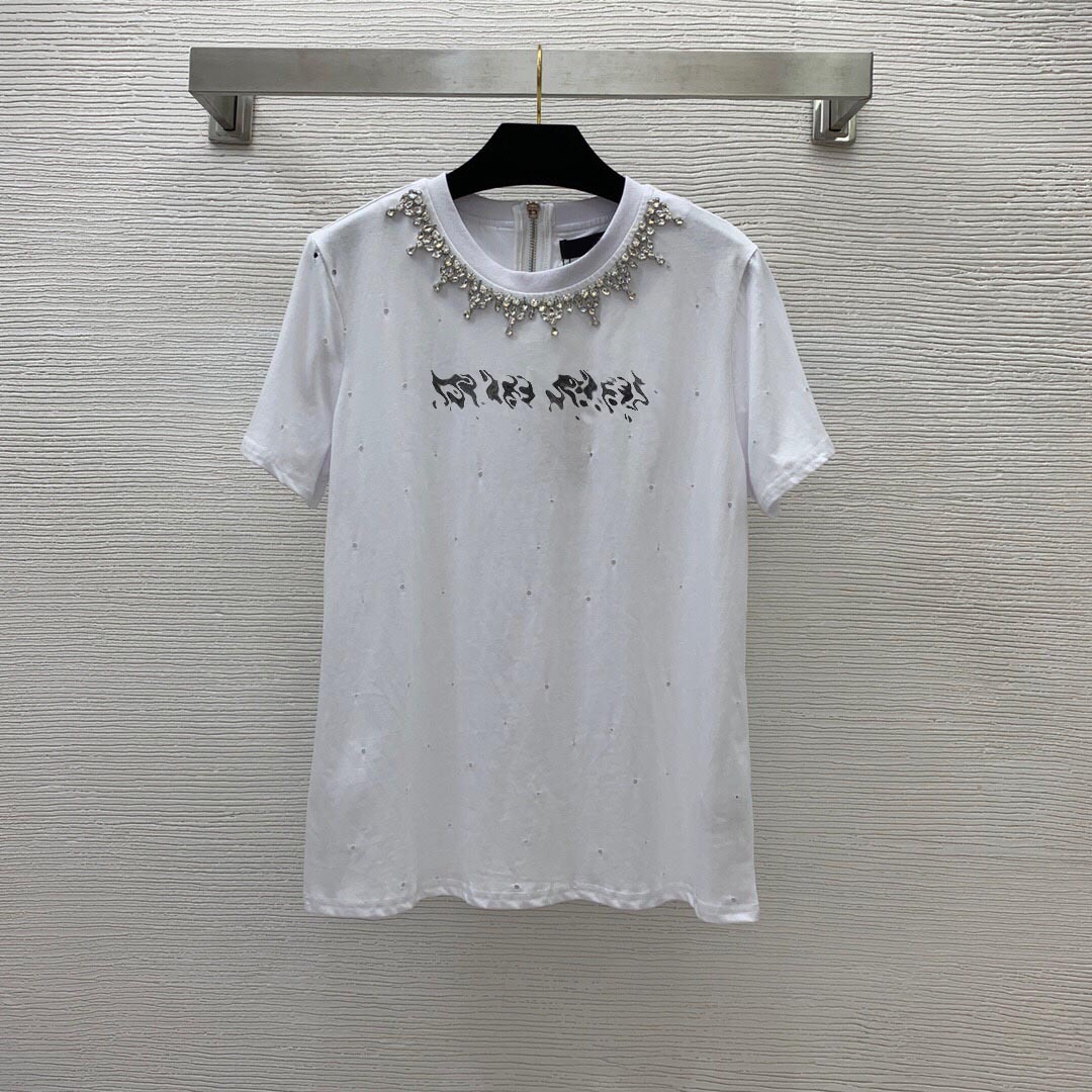 221 2022 Spring Autumn Brand SAme Style Sweater Short Sleeve White T Shirt Crew Neck Pullover Fashion Womens Clothes High Quality Womens weini
221 2022 Spring Autumn Brand SAme Style Sweater Short Sleeve White T Shirt Crew Neck Pullover Fashion Womens Clothes High Quality Womens weini