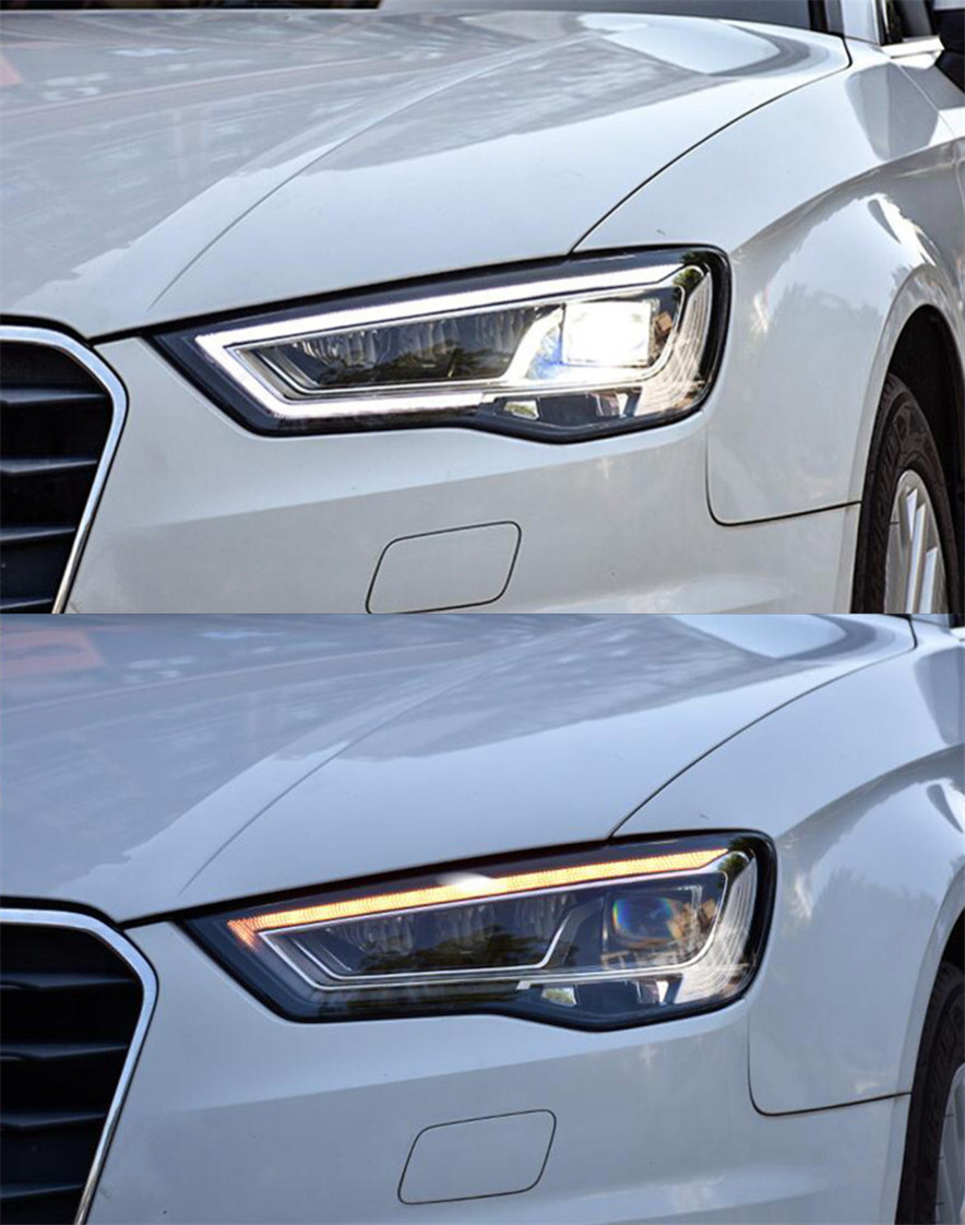 2 PCS Auto Car Head Light Parts For A3 Matrix 20 13-20 16 LED Lamps Headlights DRL Daytime Running Lights Turn Signal