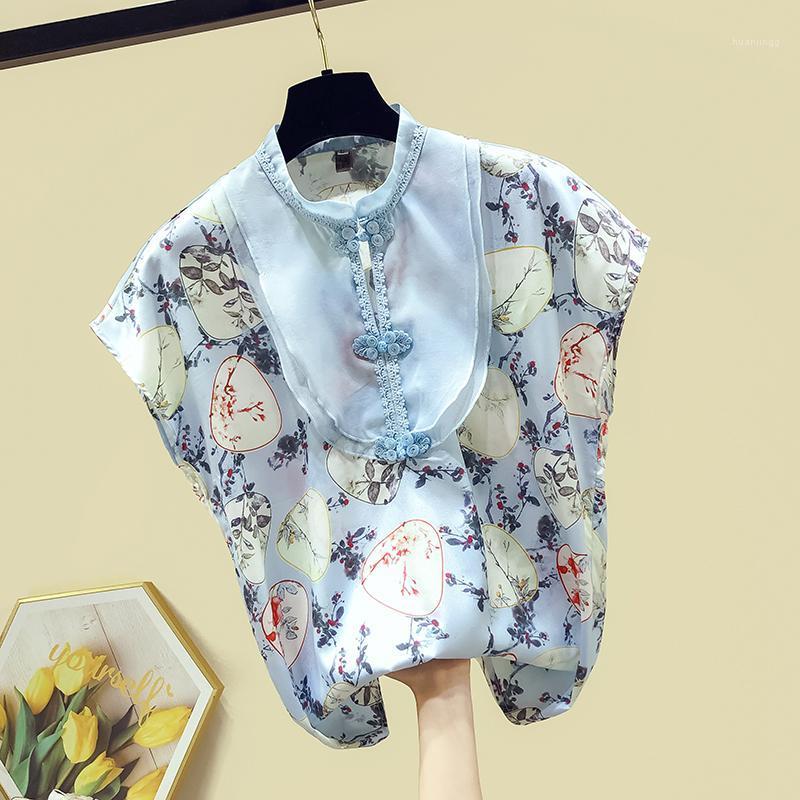 Chinese Cheongsam Button Design Shirts Women's Short Sleeves Floral Chiffon Shirt Ladies Blouse Tops Blusas A3438 Blouses &, Blue
Chinese Cheongsam Button Design Shirts Women's Short Sleeves Floral Chiffon Shirt Ladies Blouse Tops Blusas A3438 Blouses &, Blue