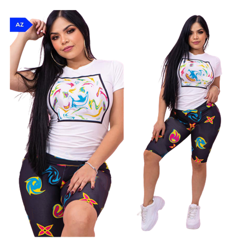 Hot Sell Letter Print Tracksuits For Womens Short Sleeve Round Neck Tshirts And Sports Shorts Casual Brand 2 Piece Sets J2469, Ve
Hot Sell Letter Print Tracksuits For Womens Short Sleeve Round Neck Tshirts And Sports Shorts Casual Brand 2 Piece Sets J2469, Ve