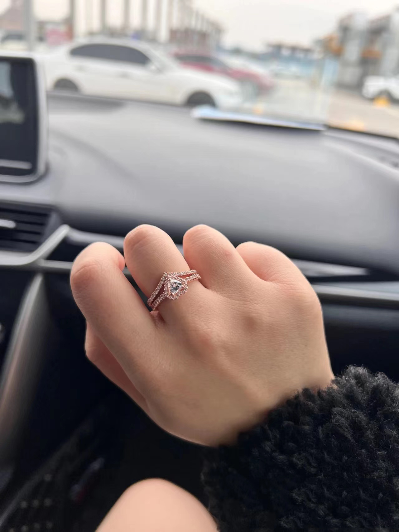New Popular 925 Sterling Silver Ring Rose Gold Charm Ring Ms Jewelry Fashion Accessories Gift