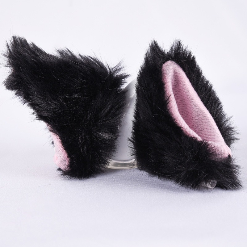 Cute Plush Cat Ears Helmet Car Motorcycle Bike Riding Full Face Off Road Helmet Decoration Sticker Auto Styling Accessories