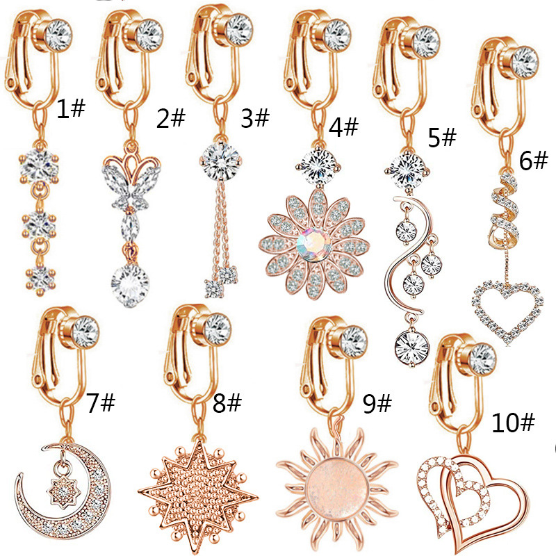 Moon Flower Rose Gold Color Faux Navel & Bell Button Rings Belly Ring Piercing Surgical Steel for Women
Moon Flower Rose Gold Color Faux Navel & Bell Button Rings Belly Ring Piercing Surgical Steel for Women