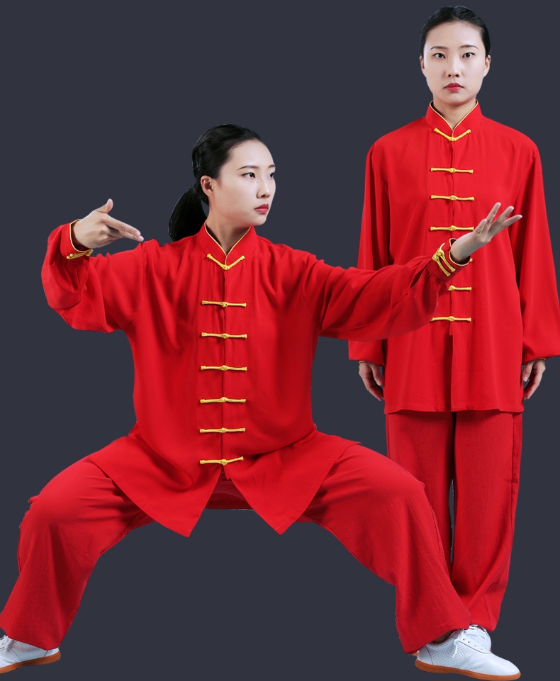 Men's Tracksuits Cotton Silk Taiji Clothes Women Spring Autumn Kungfu Uniform Men Martial Arts Practice Taichi Performance Coat Pants