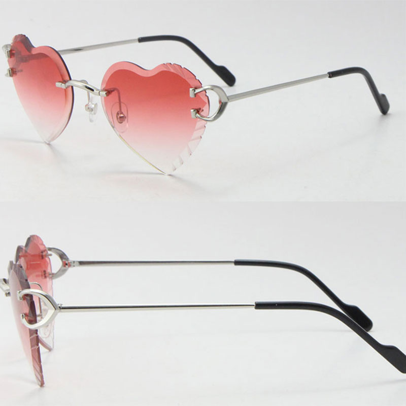 New Designer Sunglasses Womens C Decoration Metal Rimless Fashion Sun glasses Pairings Shoes bags Dia Cut Lens Angled iangle Lenses Man Woman Frames