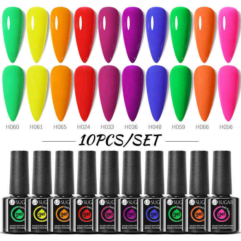 NXY Nail Gel 10pcs Glass Bottle Glitter Sequin Polish Set Kits Semi Permanent Soak Off Uv Led Varnish All for Manicure 0328