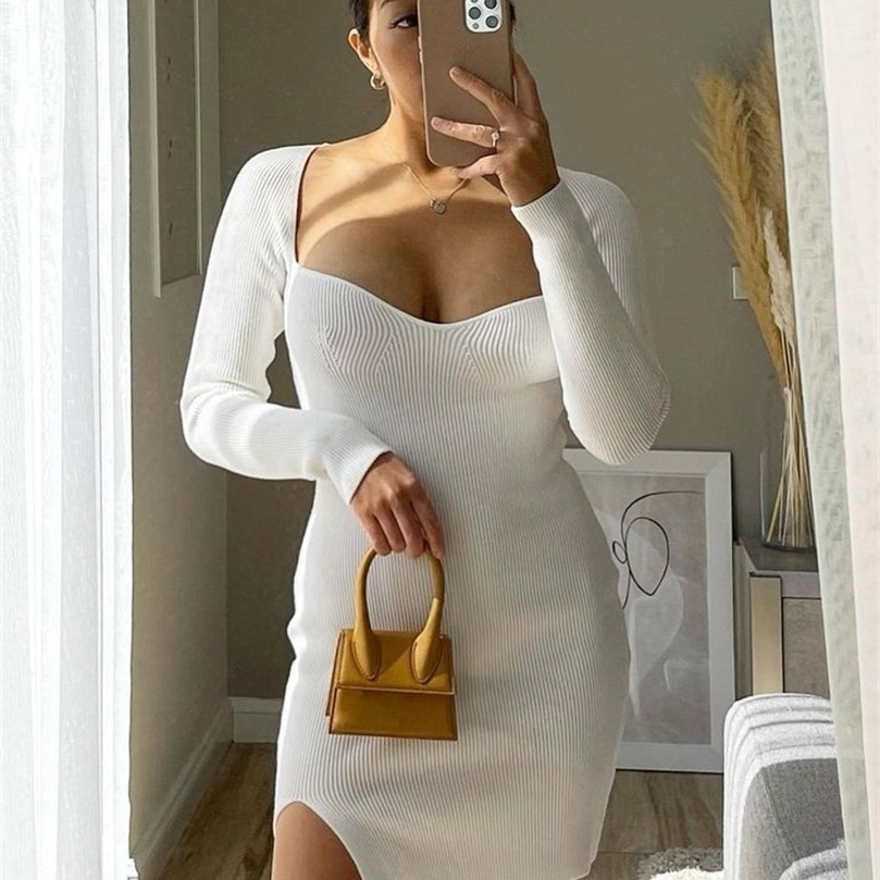 Aproms Elegant Square Neck Ribbed Knitted Dresse Casual Long Sleeve High Stretch Basic Bodycon Dress Streetwear Vestidos 220402, Red
Aproms Elegant Square Neck Ribbed Knitted Dresse Casual Long Sleeve High Stretch Basic Bodycon Dress Streetwear Vestidos 220402, Red