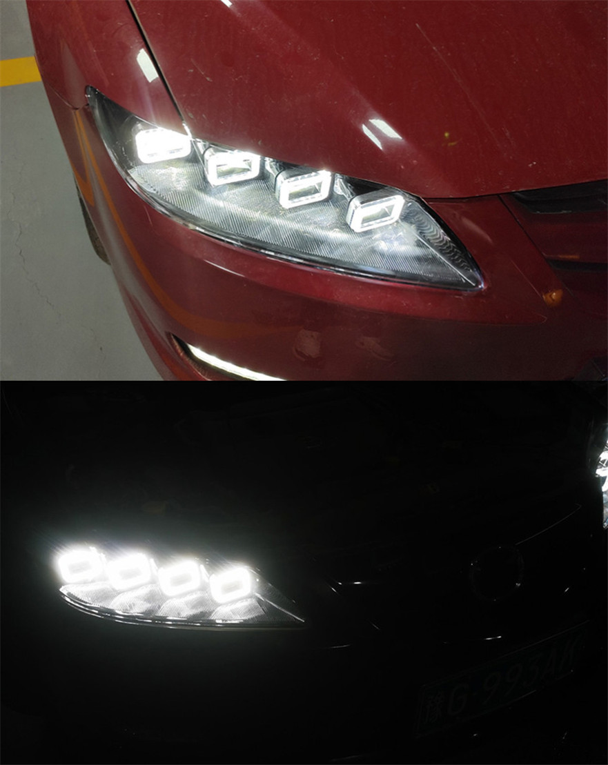 Car Lighting Accessories For Mazda 6 20 04-20 15 LED Headlights High Beam Daytime Running Front Lamp