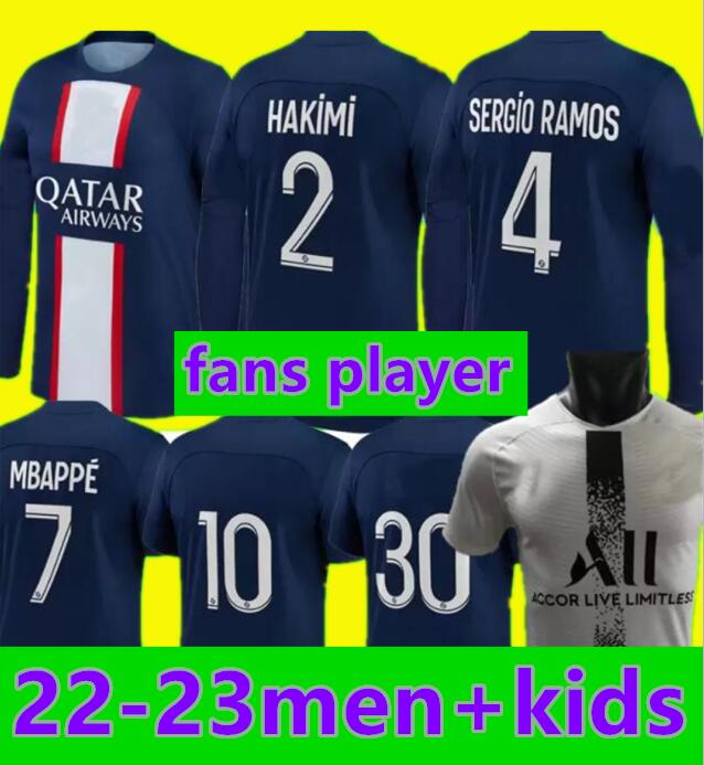 MBAPPE HAKIMI PLAYER #30 soccer jersey SERGIO RAMOS 22 23 Maillots 2022 2023 MARQUINHOS VERRATTI pSGS long sleeve player version football shirt uniforms maillot foot, Home long sleeve
MBAPPE HAKIMI PLAYER #30 soccer jersey SERGIO RAMOS 22 23 Maillots 2022 2023 MARQUINHOS VERRATTI pSGS long sleeve player version football shirt uniforms maillot foot, Home long sleeve
