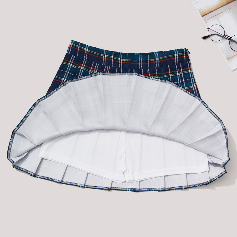 FESTY KARY Preppy Style Summer Women Skirts Fashion Kawaii Cute Pleated High Waist Korean Plaid Mini Skirt 220317