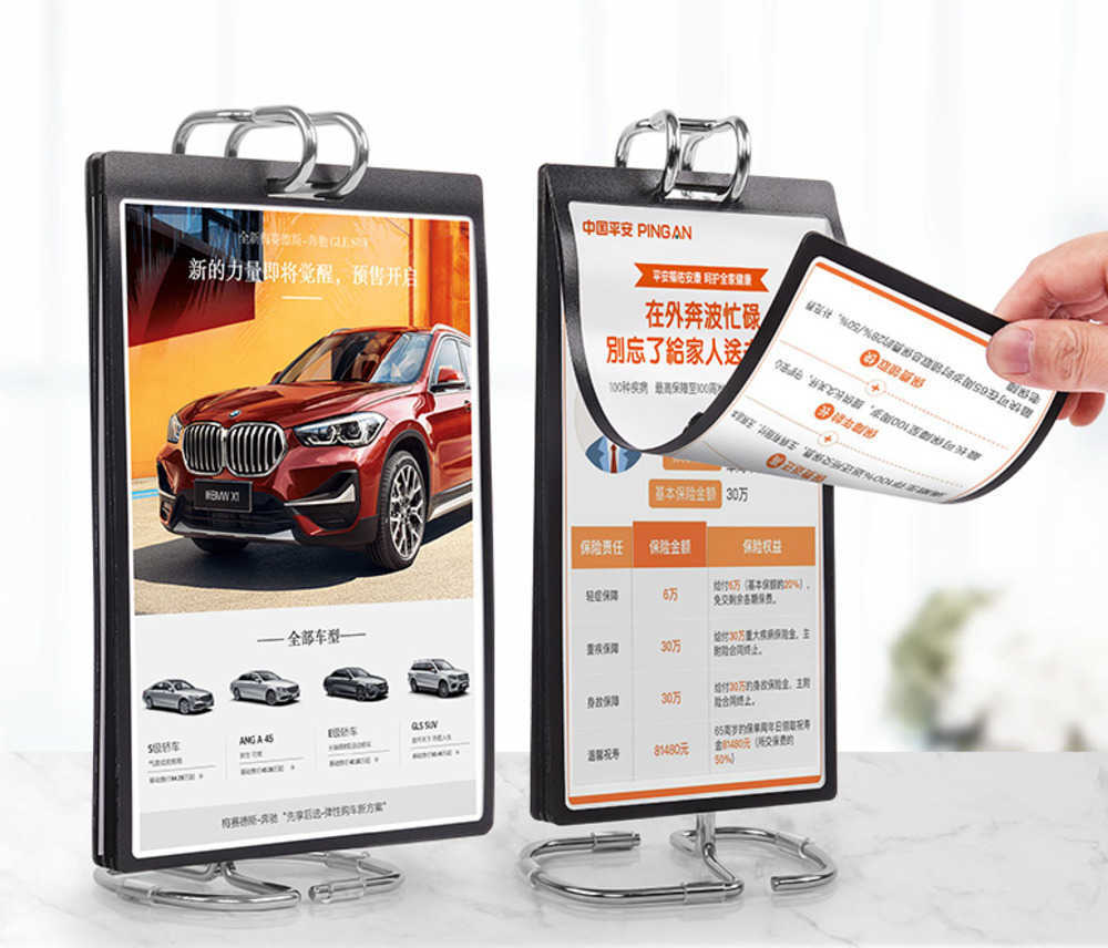 Table Menu Treasure Stand Rack Milk Tea Shop Poster Calendar Display Billboard Counter top Advertising Photo Album