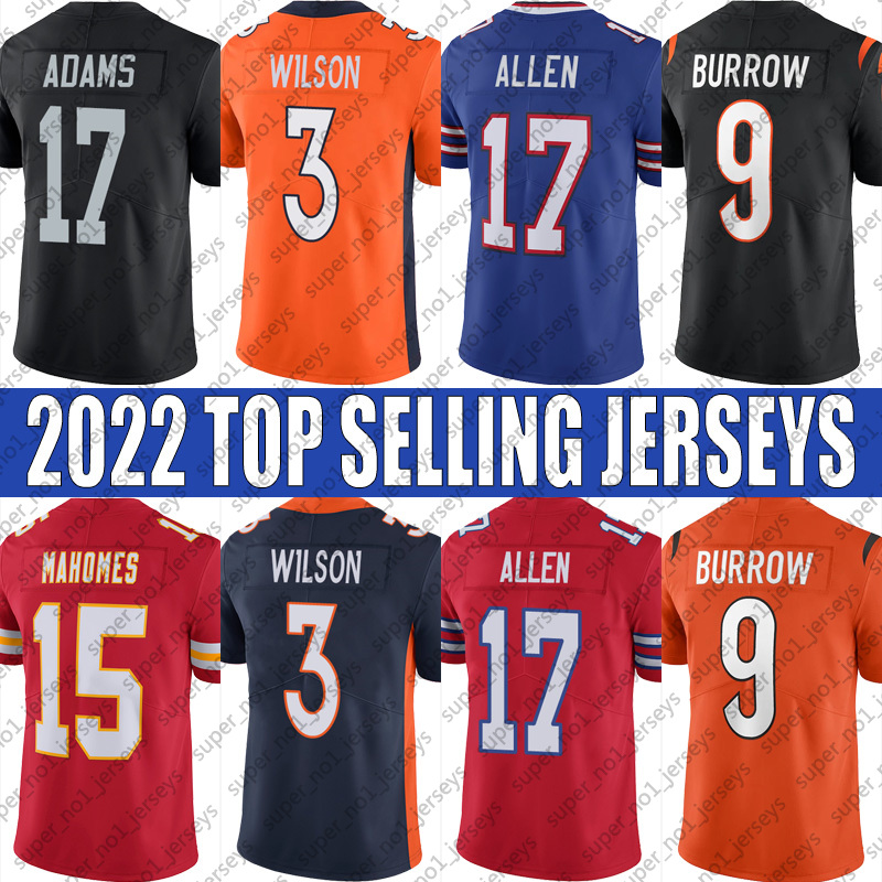 2022 3 Russell Wilson 17 Josh Allen Jerseys Football Davante Adams 15 Patrick Mahomes 9 Joe Burrow Jersey Stitched Uniform, Man jersey (ym)
2022 3 Russell Wilson 17 Josh Allen Jerseys Football Davante Adams 15 Patrick Mahomes 9 Joe Burrow Jersey Stitched Uniform, Man jersey (ym)