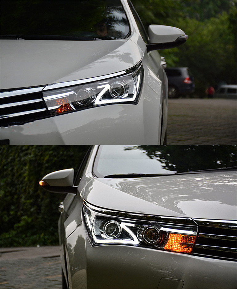 High Beam LED Head Light For Toyota LED Headlight 20 14-20 16 Headlights Corolla Altis DRL Angel Eye Turn Signal Front Lamp