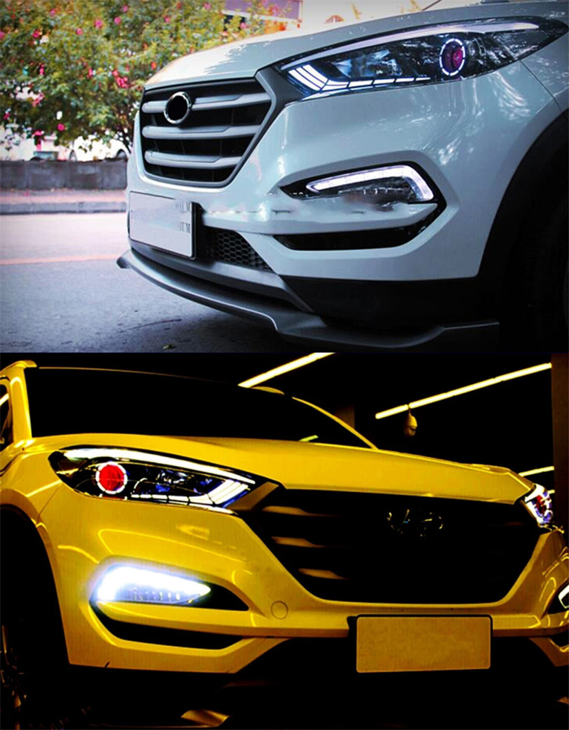 High Beam LED Lights For Hyundai Tucson LED Headlight 15-18 Car Headlights DRL Turn Signal Front Lamp