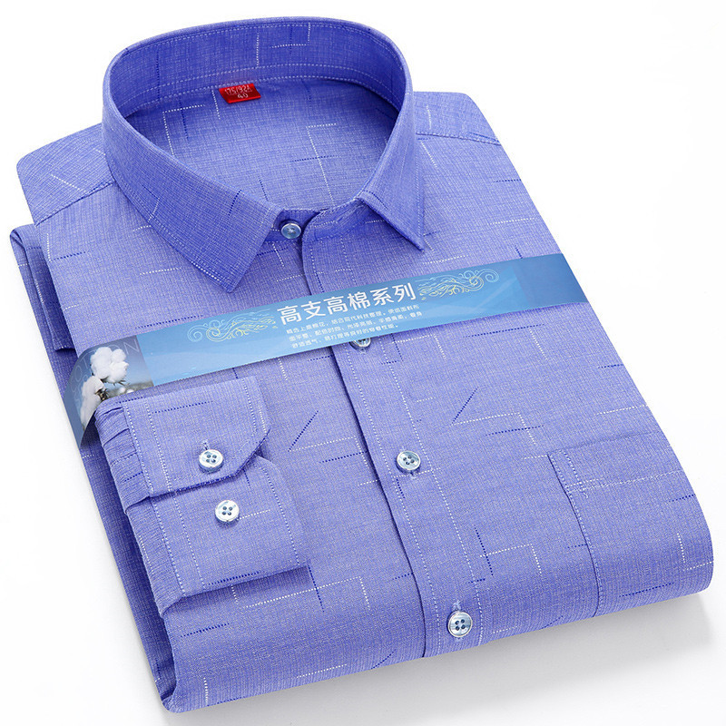 Plus Large 5XL 6XLsize Mens COTTON+Polyester NON-Iron Dress Shirt Regular Fit Soft Easy Care Smart Casual Purple Social Shirts 220322
