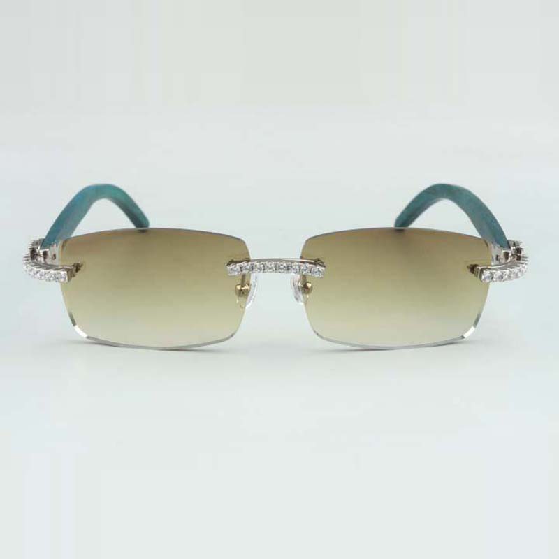 endless dia sunglasses frames 3524012 with teal wood sticks and 56mm lens Good quality