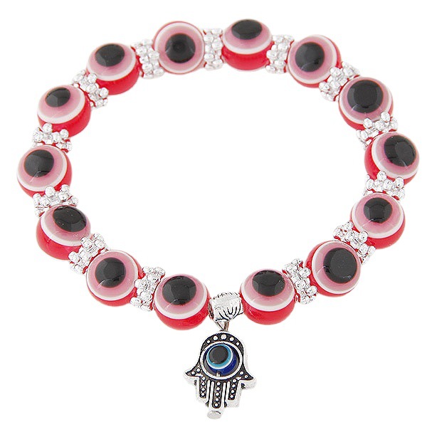 New Turkish Blue Evil Eye Beaded Strands Bracelets For Women Fashion Fatima Hand Charms Bracelet Evil Eyes Bangle Jewelry Accessories