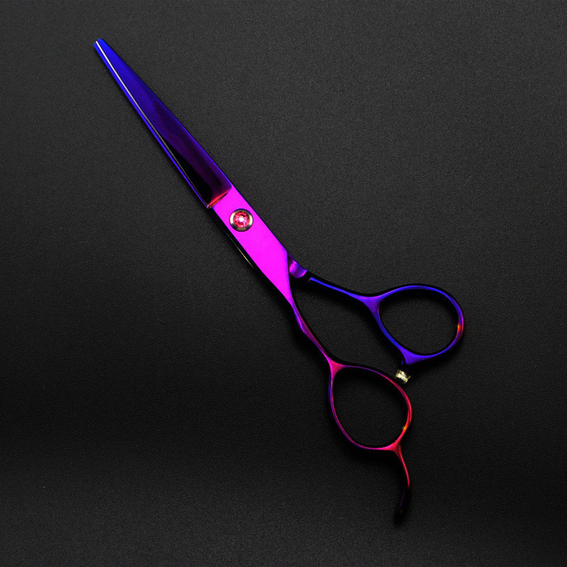 professional japan 440c purple Left handed 6 '' hair scissors cutting barber makas haircut thinning shears hairdressing 220317