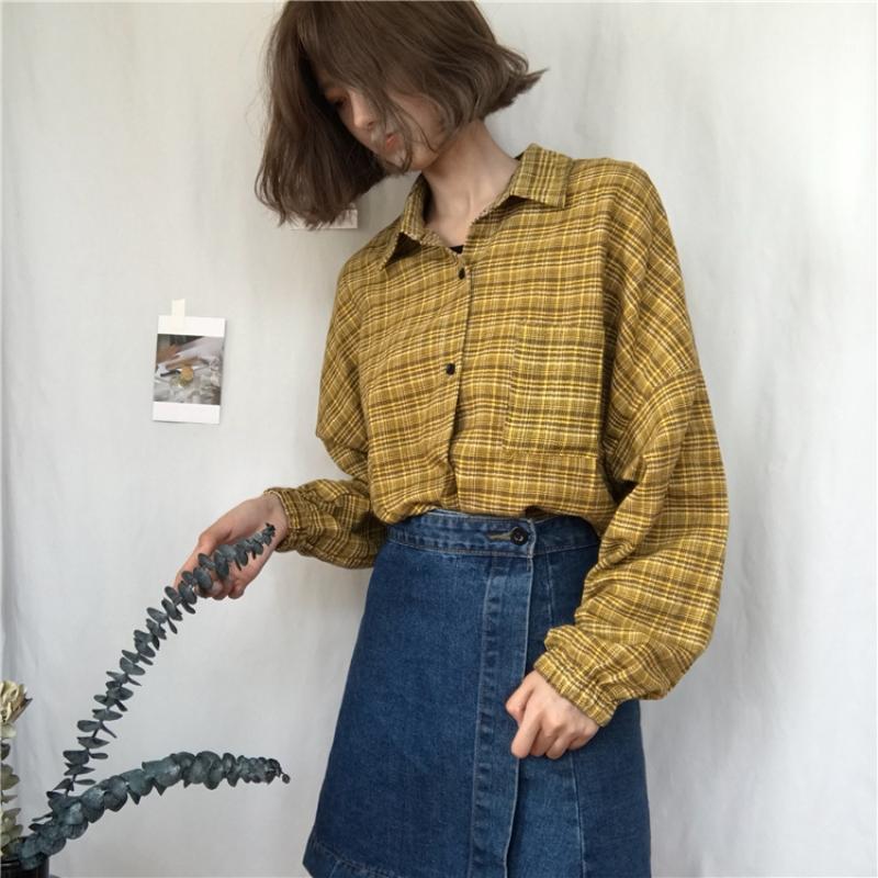 Women's Blouses & Shirts 2022 Woman Vent Vintage Plaid Shirt Single Breasted Turn Down Collar Cotton Long Sleeve Button Feminina Sales, Blue
Women's Blouses & Shirts 2022 Woman Vent Vintage Plaid Shirt Single Breasted Turn Down Collar Cotton Long Sleeve Button Feminina Sales, Blue