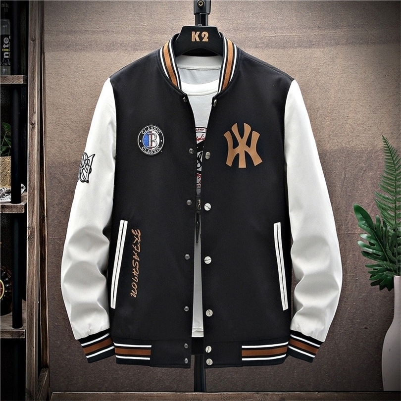 Mens Jacket Trend Button Casual Letter Coats Round Neck Cardigan Baseball Uniform Spring And Autumn Brand Clothes 220815, Navy blue
Mens Jacket Trend Button Casual Letter Coats Round Neck Cardigan Baseball Uniform Spring And Autumn Brand Clothes 220815, Navy blue