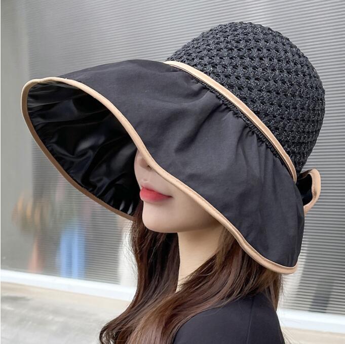 New sun hat Korean women's summer tide shading and screen anti ultraviolet net red straw spring