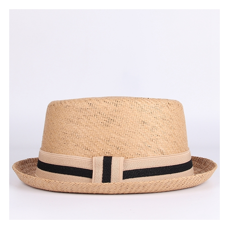 ummer Women Men Raffia un For Gentleman Letter Boater Fe Dad Flat Pork Pie Tael Beach Hat Panama Cap 220613