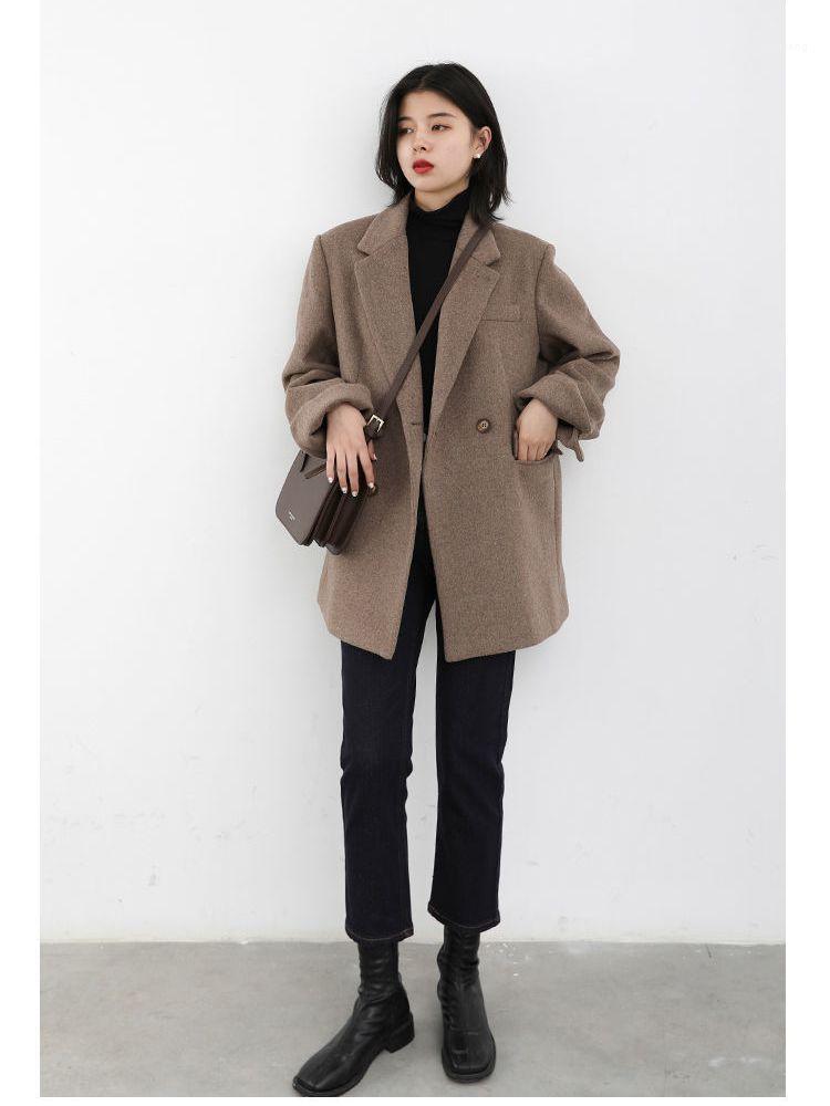 Women' Wool & Blends 2022 Autumn And Winter Korean Woolen Suit Jacket Women Loose Thin Mid-length Casual All-match Office Elegant, Black
Women' Wool & Blends 2022 Autumn And Winter Korean Woolen Suit Jacket Women Loose Thin Mid-length Casual All-match Office Elegant, Black