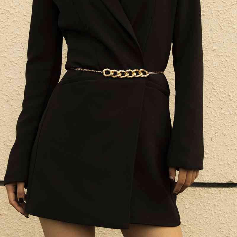 Belts Gold Silver Chain Belt Women Fashion Metal Thin High Waist Ladies Dress Waistband Clothes Accessories
Belts Gold Silver Chain Belt Women Fashion Metal Thin High Waist Ladies Dress Waistband Clothes Accessories
