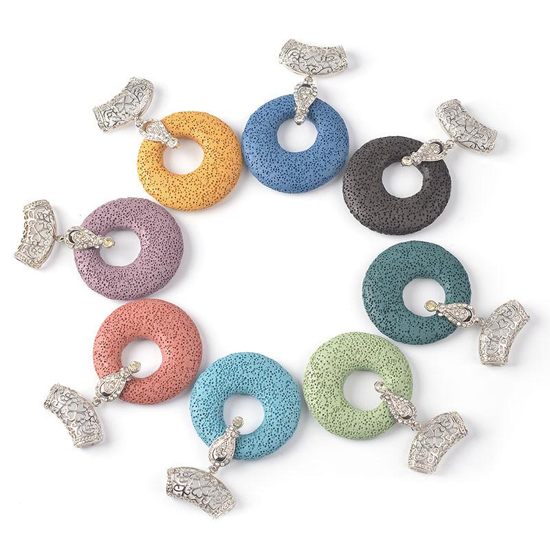 Pendant Necklaces 1pc Natural Semi-precious Colorful Volcanic Lava Metal Decoration Hollow Round Jewelry Making DIY Necklace Accessories
Pendant Necklaces 1pc Natural Semi-precious Colorful Volcanic Lava Metal Decoration Hollow Round Jewelry Making DIY Necklace Accessories