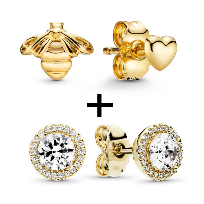 New Popular High Quality 925 Sterling Silver Classic Style Crown Stud Earrings Clear CZ For Earrings Women Wedding Jewelry Specials