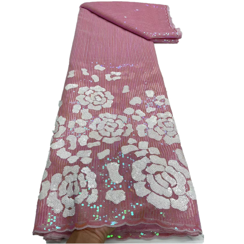 Latest African Sequins Lace Fabric 2022 Luxury Pink Embroidered French Tulle Laces Fabrics 5 Yards For Wedding Sewing
Latest African Sequins Lace Fabric 2022 Luxury Pink Embroidered French Tulle Laces Fabrics 5 Yards For Wedding Sewing