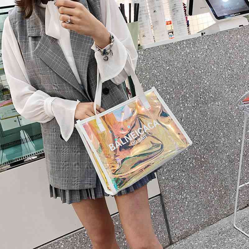 Summer Bag Transparent Women 2022 New Pvc Single Shoulder Women's Large Capacity Women Bags Designer Luxury Fashion Handbags, Black
Summer Bag Transparent Women 2022 New Pvc Single Shoulder Women's Large Capacity Women Bags Designer Luxury Fashion Handbags, Black