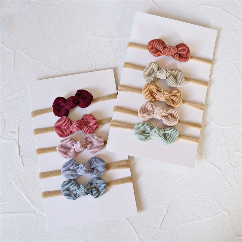 5PcsSet Baby Bow Headband Nylon Headbands Cotton Hair Bands for Children Girls Soft Hairband born Hair Accessories Toddler 220519