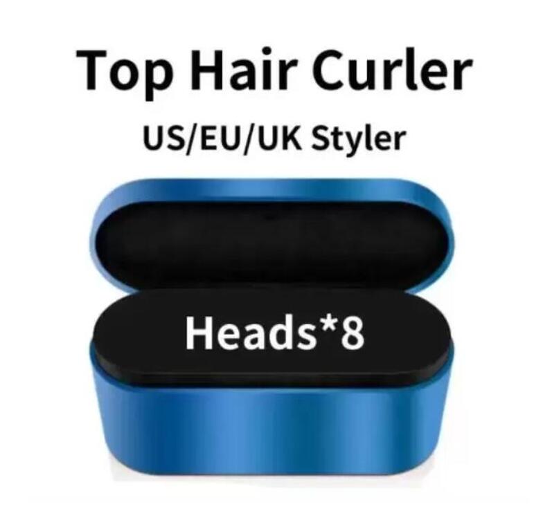 8 Heads Multi-functional Hair Curler Hair Dryer Automatic Curling Iron Styling Device Gift Box For Rough and Normal Irons dropship BLUE