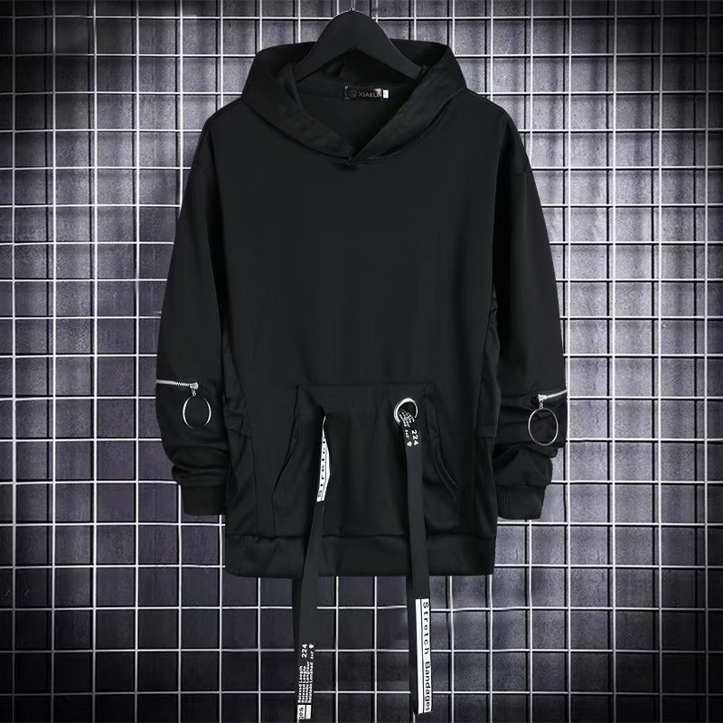 Mens Hoodies Sweatshirts Emo Black Hoodie Alt Sweatshirt Hood Autumn Techwear Punk Gothic Darkwear Hoodie Sweatshirts Streetwear Hip Hop Harhjuku Clot