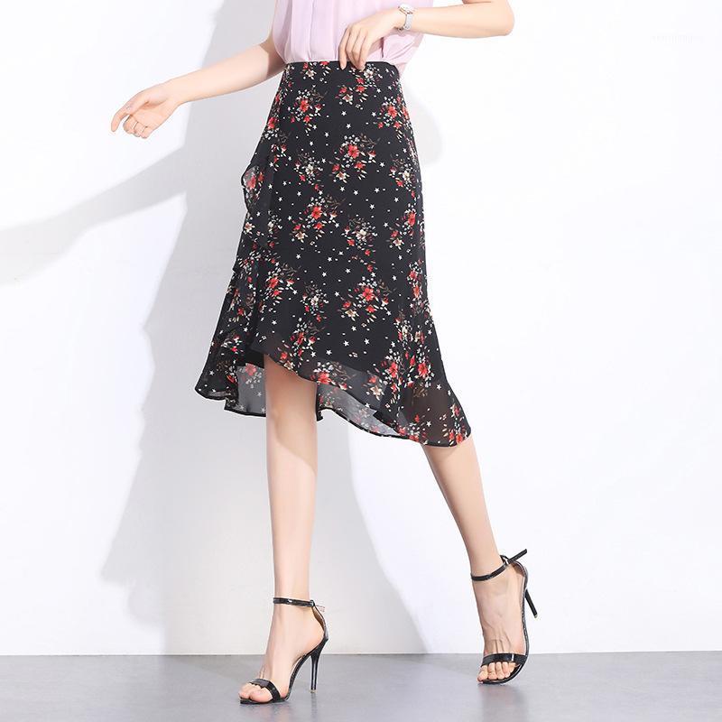 Skirts 2022 Summer Arrival Korean Style Floral Printed Chiffon Skirt High-waisted Irregular Sweet Ladies, Pure black
Skirts 2022 Summer Arrival Korean Style Floral Printed Chiffon Skirt High-waisted Irregular Sweet Ladies, Pure black
