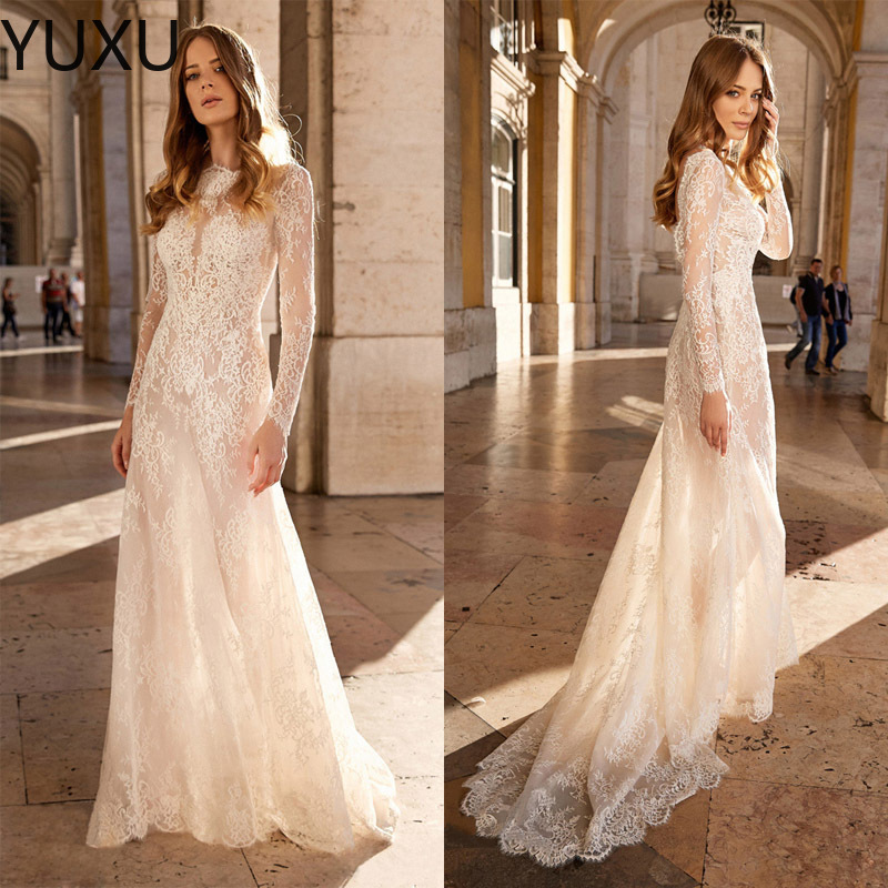 Vintage Long Sleeve Sequins Prom Dresses High Neck 2023 Off Shoulder Evening Gowns Women lace Formal Occasion Vestidos Plus Size dress