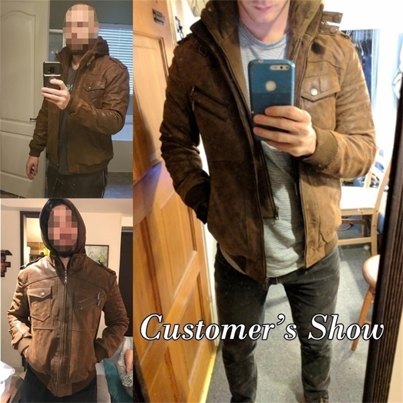 Leather Coat Men Brown Black Patchwork Motor Hooded PU Leather Jackets Men Autumn Winter Outwear Punk Hat Leather Streetwear Men 201127, Ddt14 khaki
Leather Coat Men Brown Black Patchwork Motor Hooded PU Leather Jackets Men Autumn Winter Outwear Punk Hat Leather Streetwear Men 201127, Ddt14 khaki