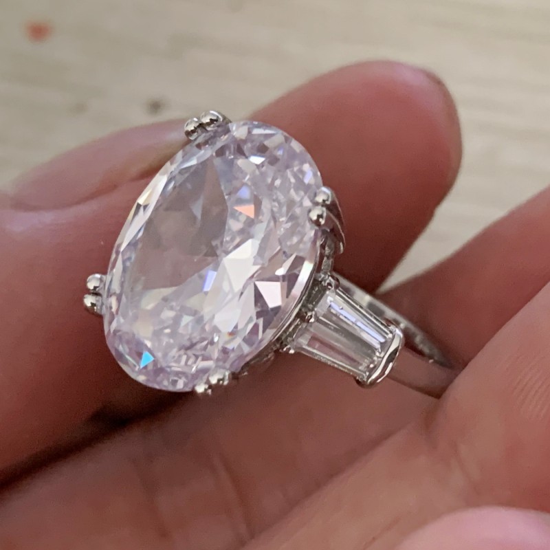 2024 Top Selg Sterg Sier Oval Cut Topaz Wedding Ring for Women